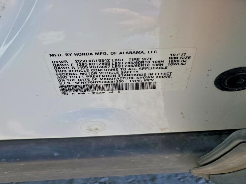 Продаж на аукціоні авто 2017 Honda Pilot, vin: 5FNYF6H79HB091336, номер лоту: 85616775