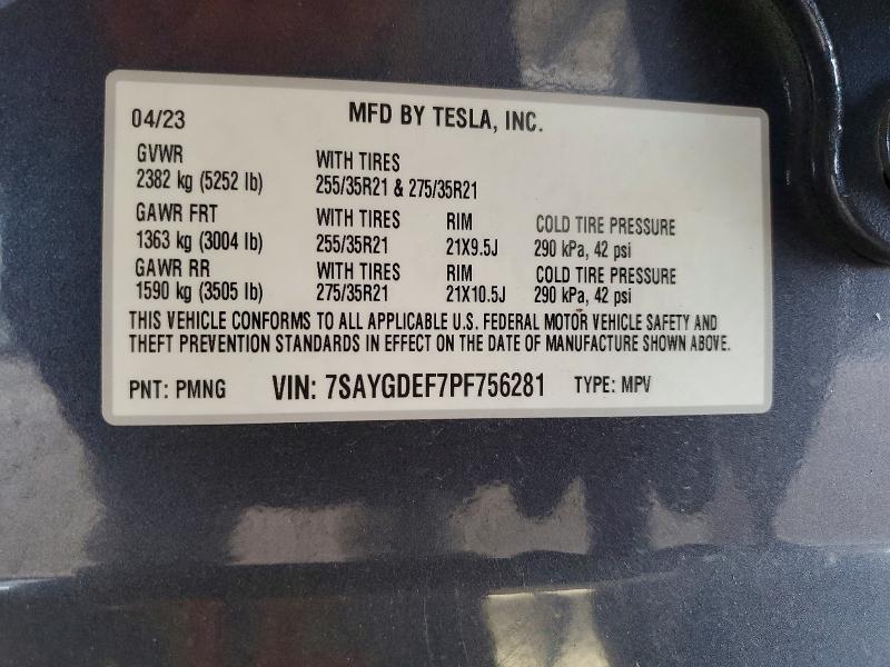 Aukcja sprzedaży 2023 Tesla Model Y, vin: 7SAYGDEF7PF756281, numer aukcji: 57014956