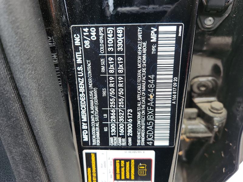 Продаж на аукціоні авто 2015 Mercedes-benz Ml, vin: 4JGDA5JBXFA464844, номер лоту: 56512856