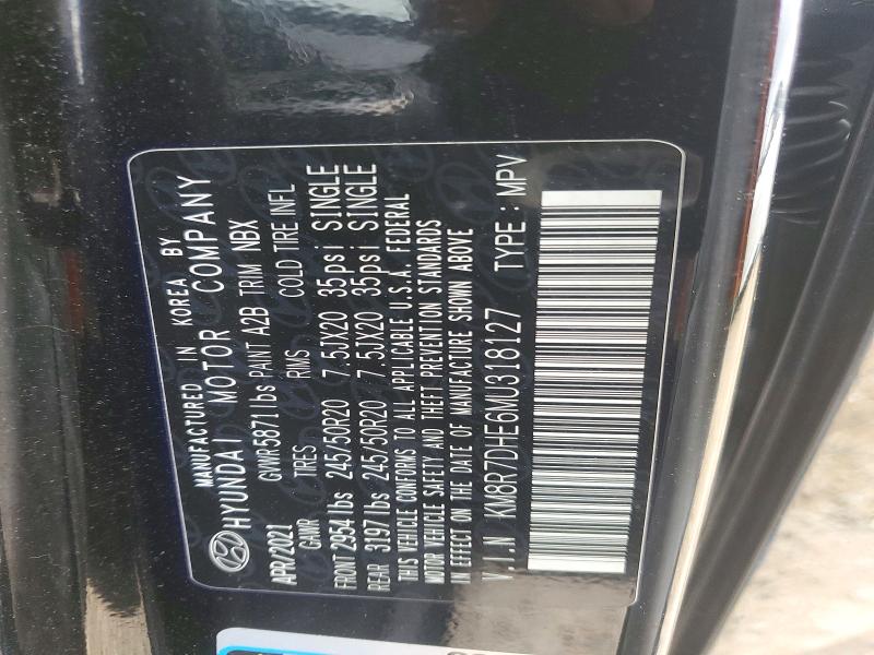 2021 Hyundai Palisade მანქანა იყიდება აუქციონზე, vin: KM8R7DHE6MU318127, აუქციონის ნომერი: 57945406