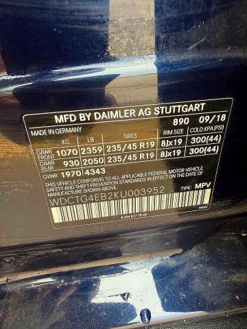 Продаж на аукціоні авто 2019 Mercedes-benz Gla, vin: WDCTG4EB2KU003952, номер лоту: 56688066