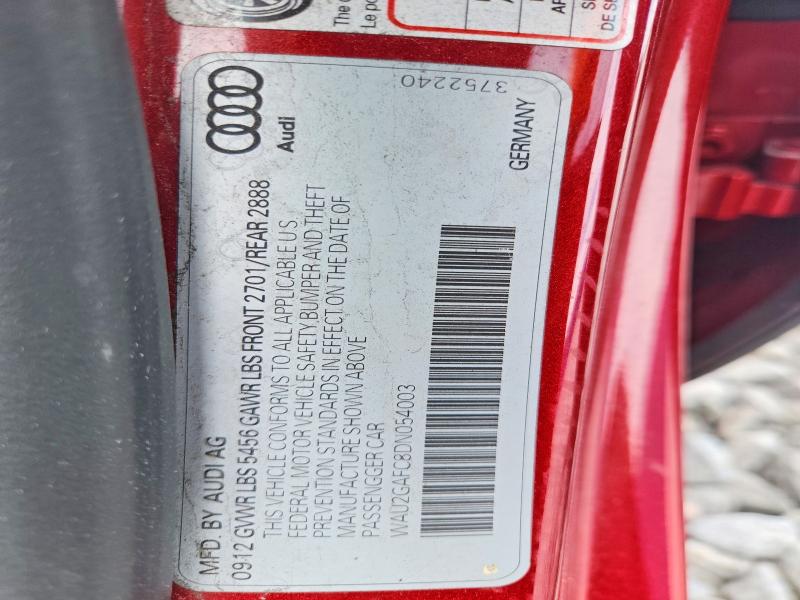 2013 Audi A7 მანქანა იყიდება აუქციონზე, vin: WAU2GAFC8DN054003, აუქციონის ნომერი: 56896426