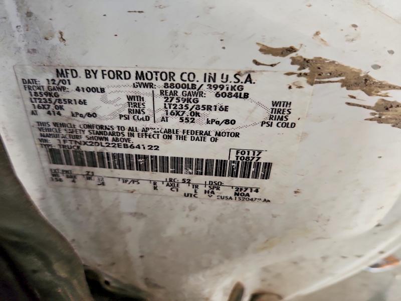Aukcja sprzedaży 2002 Ford F250, vin: 1FTNX20L22EB64122, numer aukcji: 58739736