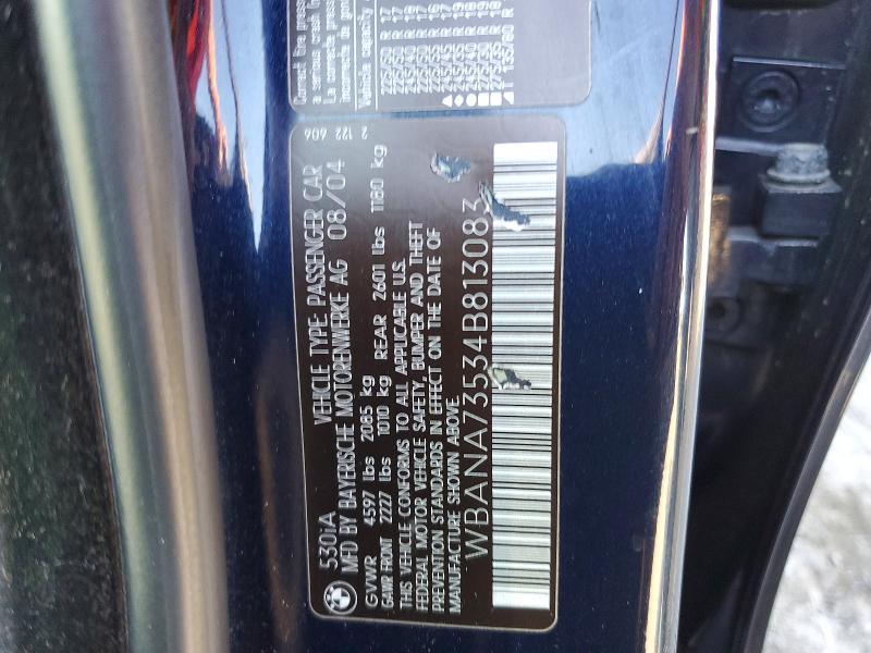 Aukcja sprzedaży 2004 Bmw 530, vin: WBANA73534B813083, numer aukcji: 55962686