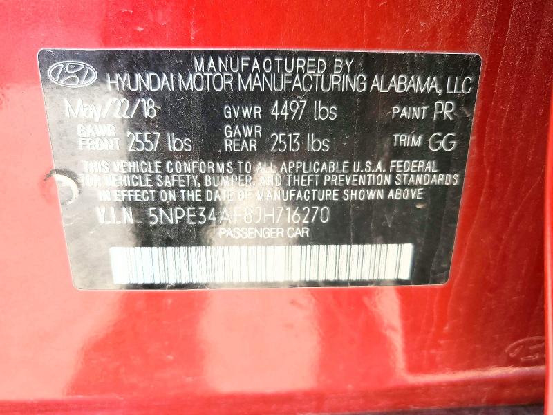 2018 Hyundai Sonata მანქანა იყიდება აუქციონზე, vin: 5NPE34AF8JH716270, აუქციონის ნომერი: 55515826