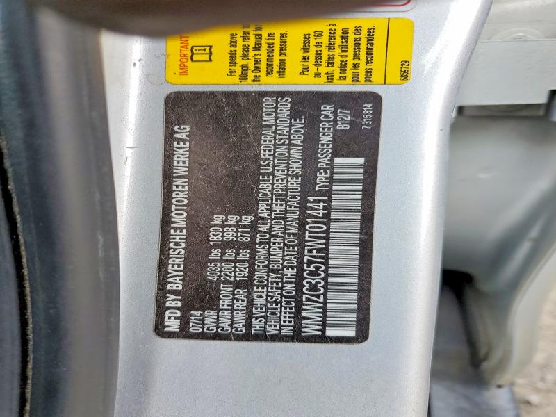 55686926 :رقم المزاد ، WMWZC3C57FWT01441 vin ، 2015 Mini Cooper مزاد بيع