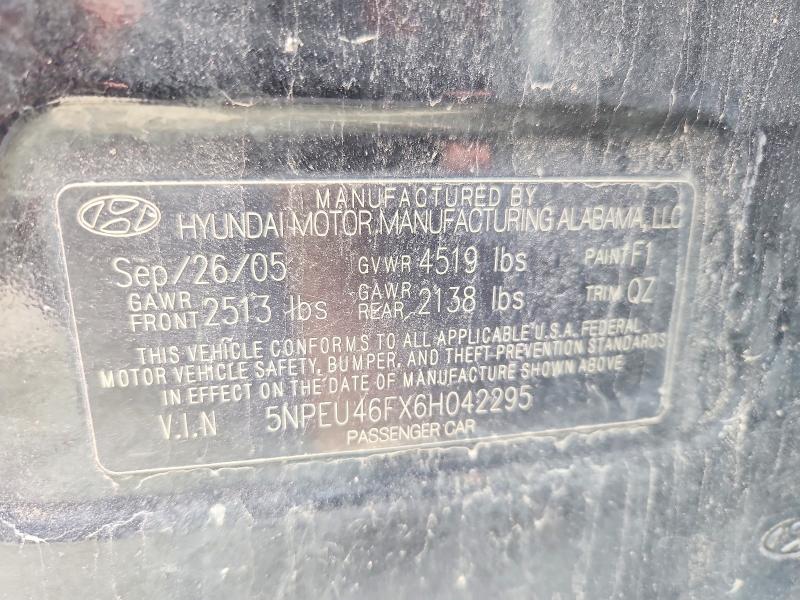 2006 Hyundai Sonata მანქანა იყიდება აუქციონზე, vin: 5NPEU46FX6H042295, აუქციონის ნომერი: 49556256