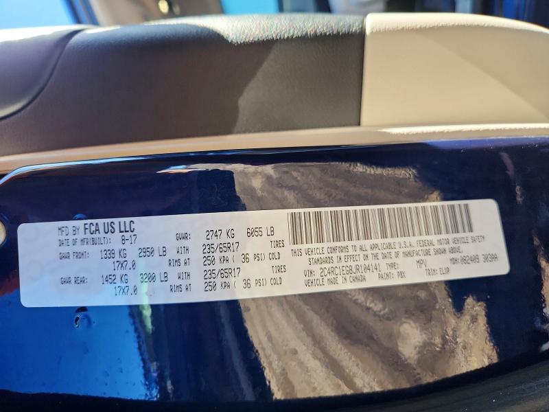 56777936 :رقم المزاد ، 2C4RC1EG8JR104141 vin ، 2018 Chrysler Pacifica مزاد بيع