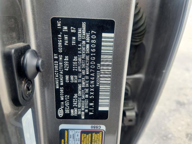 Aukcja sprzedaży 2013 Kia Optima, vin: 5XXGN4A70DG160807, numer aukcji: 56048196