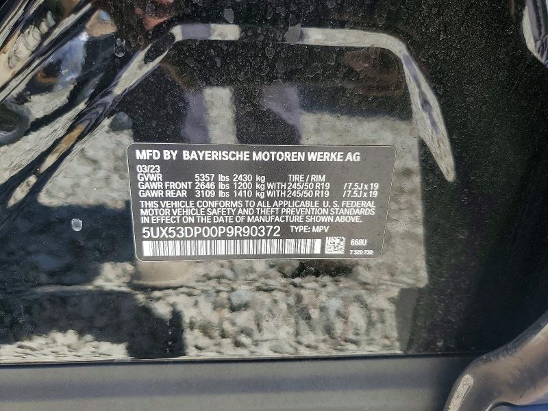 Aukcja sprzedaży 2023 Bmw X3, vin: 5UX53DP00P9R90372, numer aukcji: 57257786