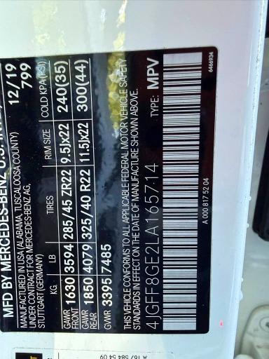 54766686 :رقم المزاد ، 4JGFF8GE2LA165714 vin ، 2020 Mercedes-benz Gls مزاد بيع