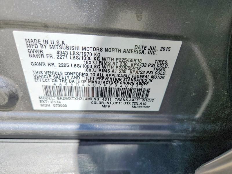 Aukcja sprzedaży 2015 Mitsubishi Outlander Sport, vin: 4A4AR4AU7FE046349, numer aukcji: 57327216