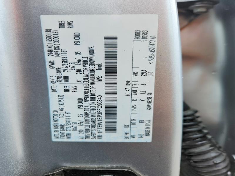 2015 Ford F150 მანქანა იყიდება აუქციონზე, vin: 1FTEW1EP3FFC90840, აუქციონის ნომერი: 56278736