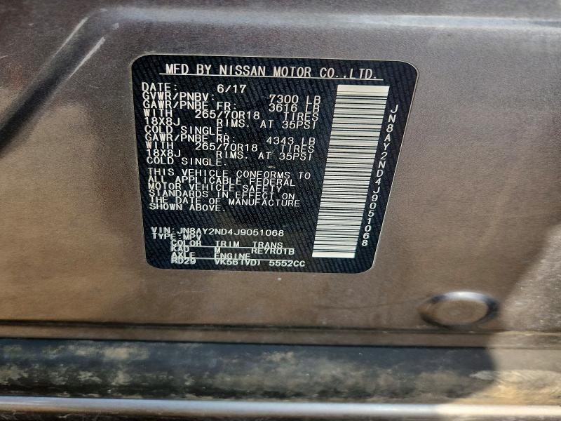 Продажа на аукционе авто 2018 Nissan Armada, vin: JN8AY2ND4J9051068, номер лота: 58383146