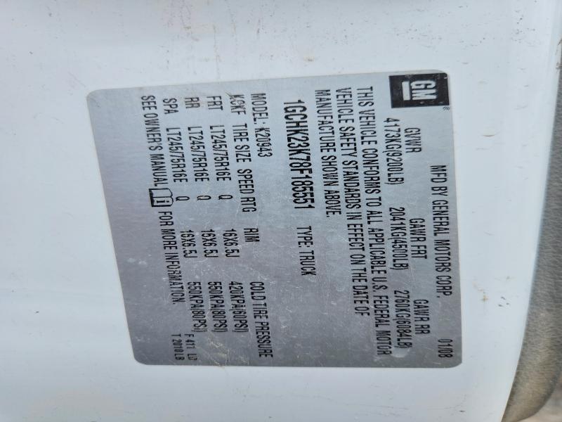 Aukcja sprzedaży 2008 Chevrolet Silverado, vin: 1GCHK23K78F185551, numer aukcji: 59611726