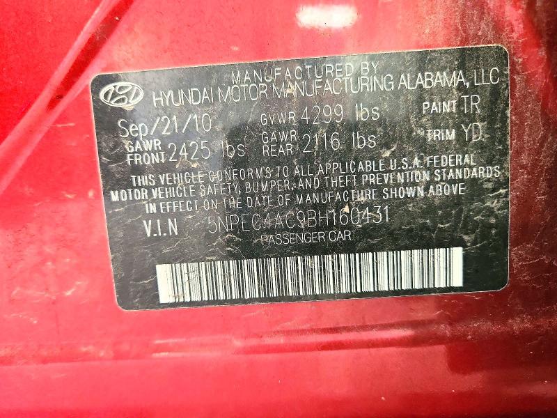 Продажа на аукционе авто 2011 Hyundai Sonata, vin: 5NPEC4AC9BH160431, номер лота: 56842436