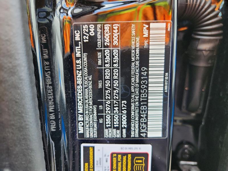 58809376 :رقم المزاد ، 4JGFB4EB1TB593149 vin ، 2026 Mercedes-benz Gle مزاد بيع