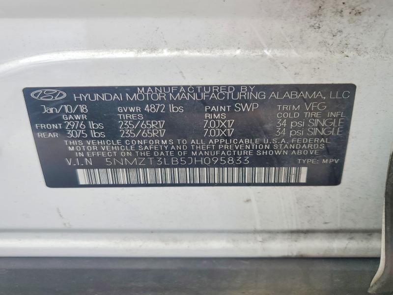Aukcja sprzedaży 2018 Hyundai Santa Fe Sport, vin: 5NMZT3LB5JH095833, numer aukcji: 56371646