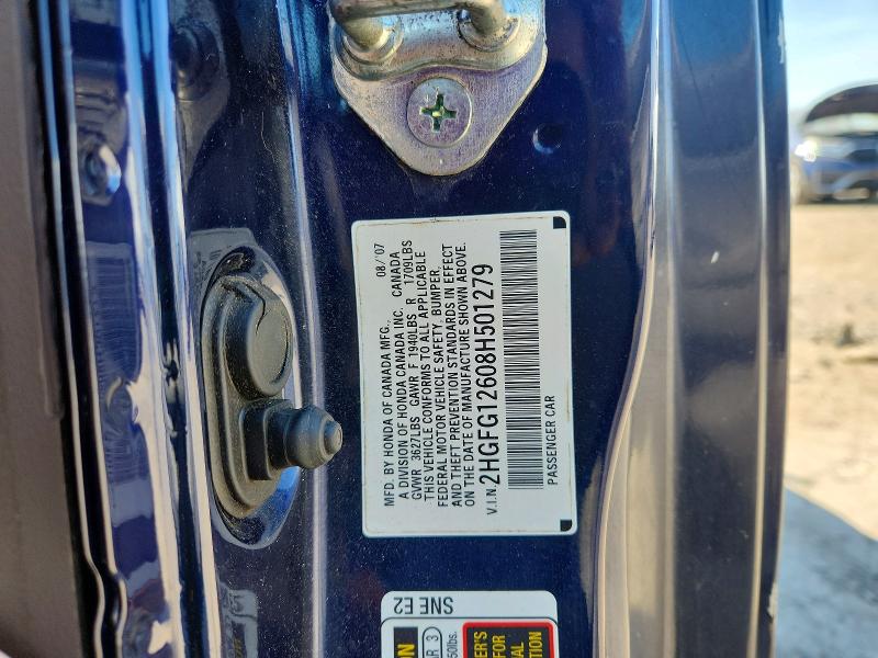 Продажа на аукционе авто 2008 Honda Civic, vin: 2HGFG12608H501279, номер лота: 56140136