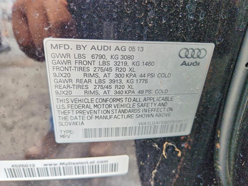 Aukcja sprzedaży 2013 Audi Q7, vin: WA1LGAFE8DD016117, numer aukcji: 56441526