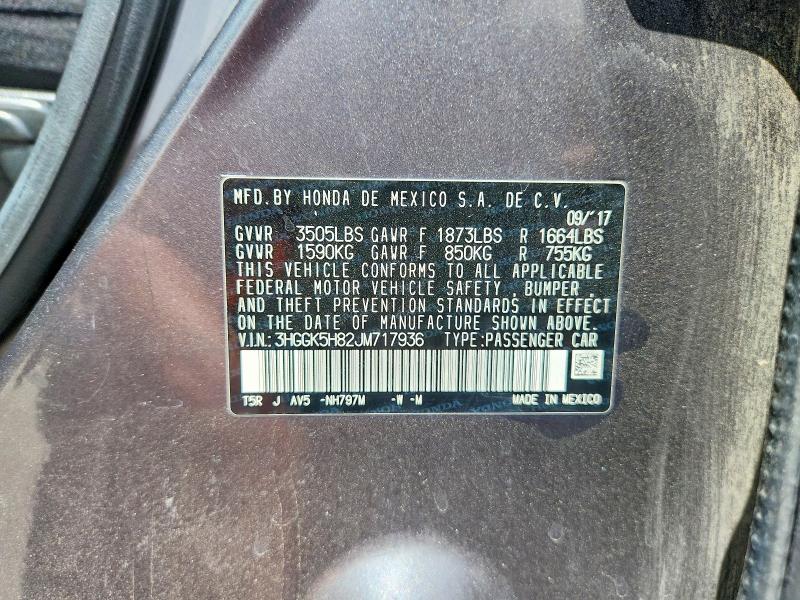 Aukcja sprzedaży 2018 Honda Fit, vin: 3HGGK5H82JM717936, numer aukcji: 55653846