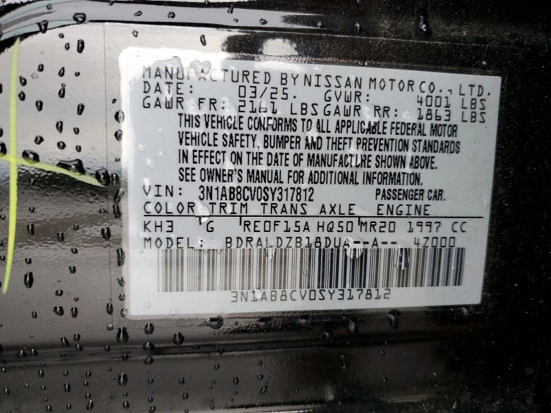 56451756 :رقم المزاد ، 3N1AB8CV0SY317812 vin ، 2025 Nissan Sentra مزاد بيع