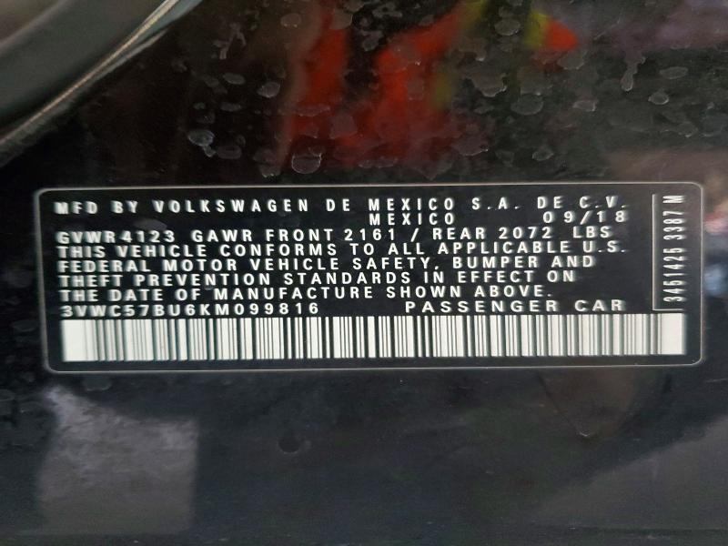 Aukcja sprzedaży 2019 Volkswagen Jetta, vin: 3VWC57BU6KM099816, numer aukcji: 56674586