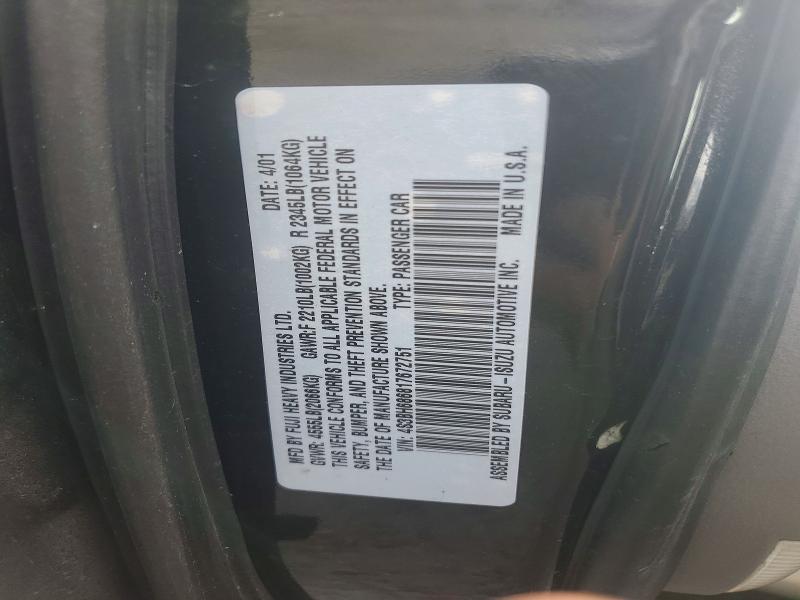 Aukcja sprzedaży 2001 Subaru Legacy, vin: 4S3BH686817672751, numer aukcji: 57739676