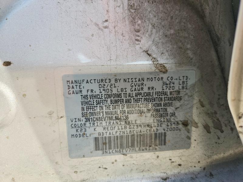 Aukcja sprzedaży 2021 Nissan Versa, vin: 3N1CN8EV7ML864136, numer aukcji: 55873756