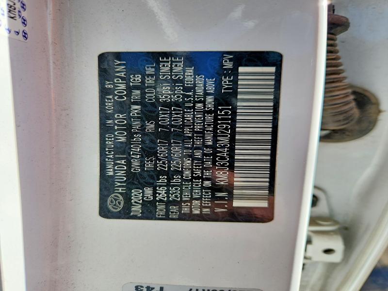 2021 Hyundai Tucson მანქანა იყიდება აუქციონზე, vin: KM8J3CA43MU291151, აუქციონის ნომერი: 56784806