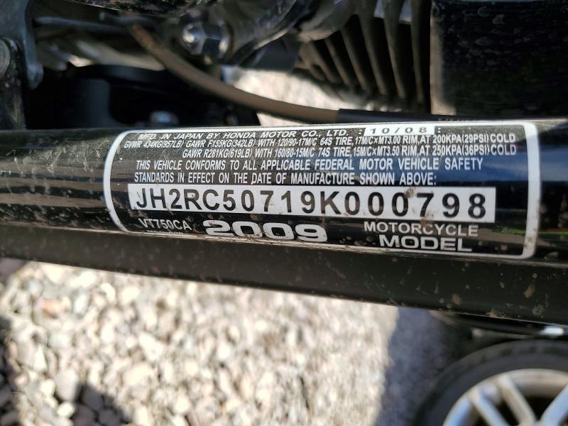 Продажа на аукционе авто 2009 Honda Vt750, vin: JH2RC50719K000798, номер лота: 57188166