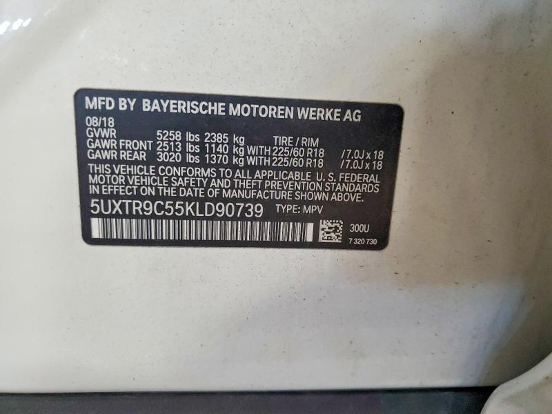 Продаж на аукціоні авто 2019 Bmw X3, vin: 5UXTR9C55KLD90739, номер лоту: 55889216