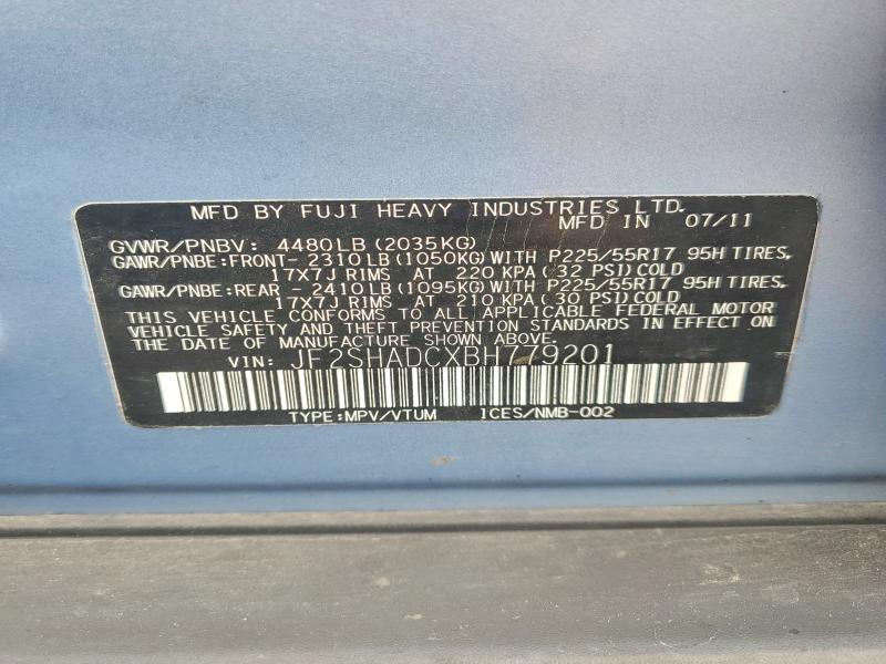 Aukcja sprzedaży 2011 Subaru Forester, vin: JF2SHADCXBH779201, numer aukcji: 53787426