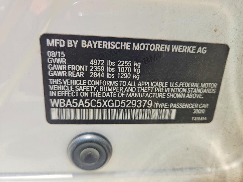 Продажа на аукционе авто 2016 Bmw 528, vin: WBA5A5C5XGD529379, номер лота: 57965976