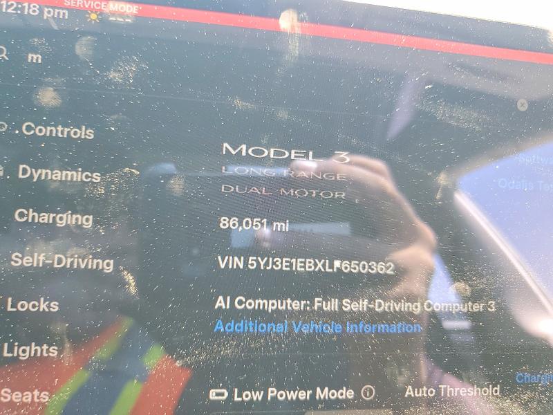 Aukcja sprzedaży 2020 Tesla Model 3, vin: 5YJ3E1EBXLF650362, numer aukcji: 58328096