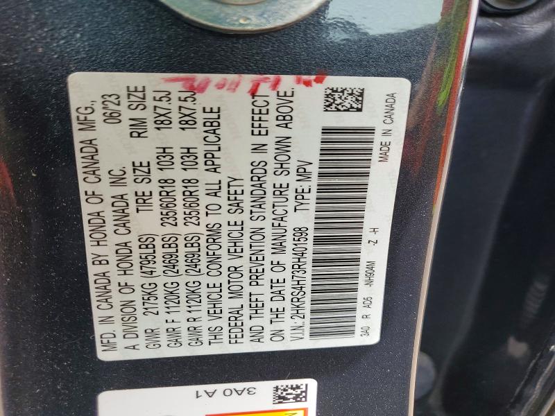 Aukcja sprzedaży 2024 Honda Cr-v, vin: 2HKRS4H73RH401598, numer aukcji: 58503346