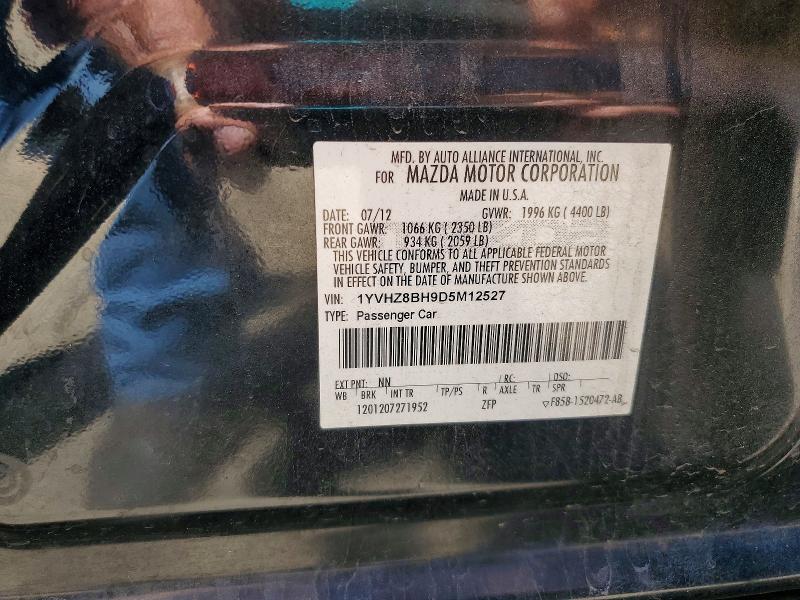 59245856 :رقم المزاد ، 1YVHZ8BH9D5M12527 vin ، 2013 Mazda 6 مزاد بيع