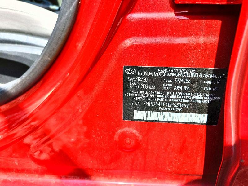 2020 Hyundai Elantra მანქანა იყიდება აუქციონზე, vin: 5NPD84LF4LH630452, აუქციონის ნომერი: 57083766