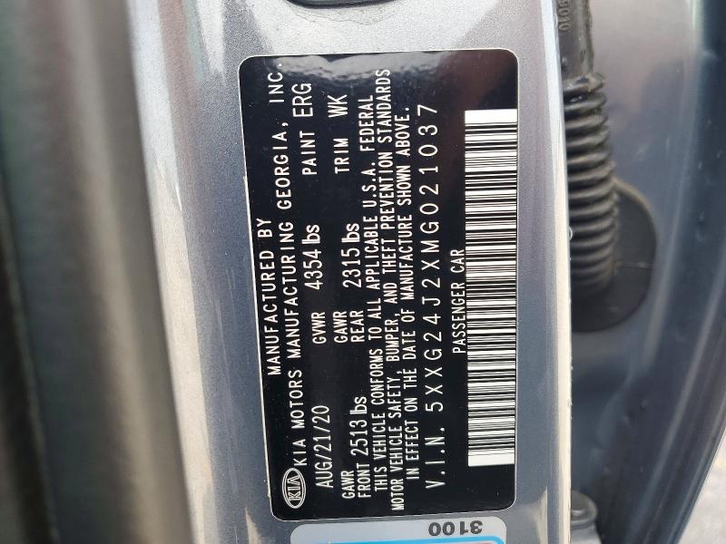 Aukcja sprzedaży 2021 Kia K5, vin: 5XXG24J2XMG021037, numer aukcji: 56830466
