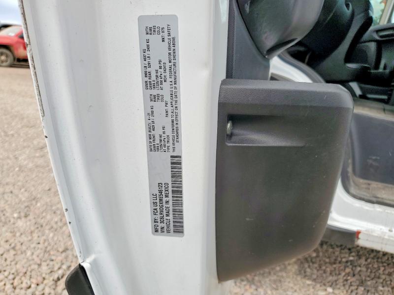 57163016 :رقم المزاد ، 3C6LRVDGXME546123 vin ، 2021 Ram Promaster 2500 مزاد بيع