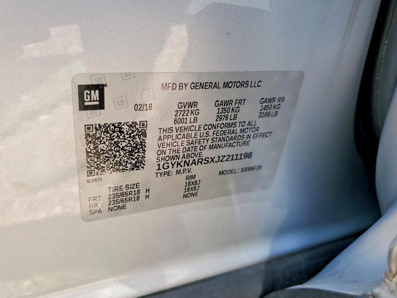 Aukcja sprzedaży 2018 Cadillac Xt5, vin: 1GYKNARSXJZ211198, numer aukcji: 85771785