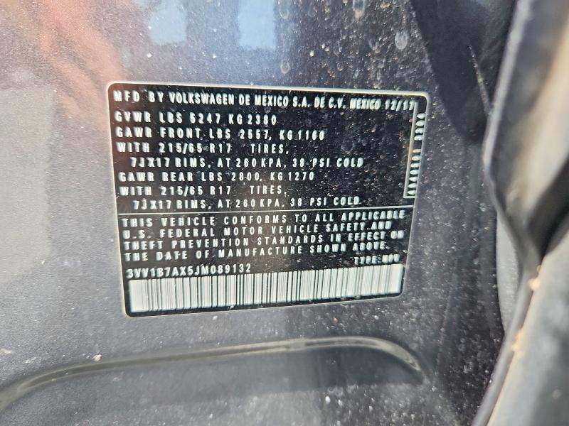Продажа на аукционе авто 2018 Volkswagen Tiguan, vin: 3VV1B7AX5JM089132, номер лота: 56652086