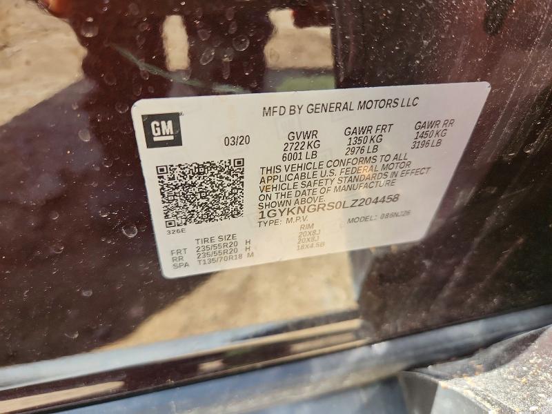 57378566 :رقم المزاد ، 1GYKNGRS0LZ204458 vin ، 2020 Cadillac Xt5 مزاد بيع