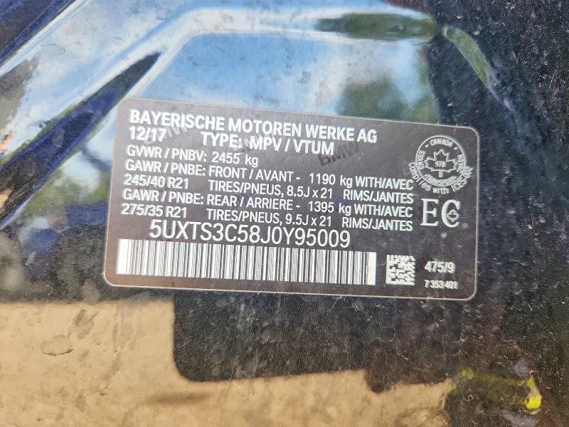 Продаж на аукціоні авто 2018 Bmw X3, vin: 5UXTS3C58J0Y95009, номер лоту: 57052686