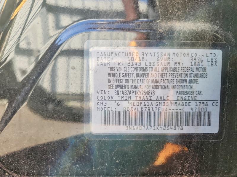 Aukcja sprzedaży 2019 Nissan Sentra, vin: 3N1AB7AP1KY254878, numer aukcji: 55778296