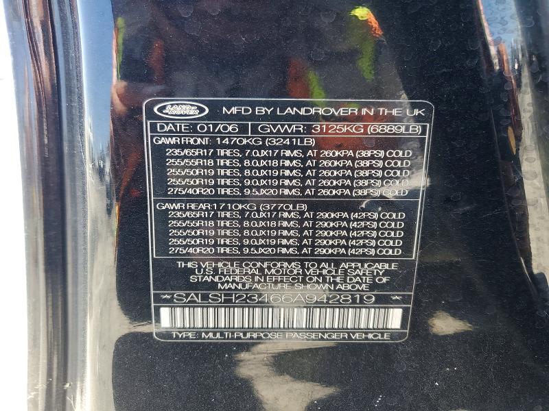 Продажа на аукционе авто 2006 Land Rover Range Rover Sport, vin: SALSH23466A942819, номер лота: 58834016