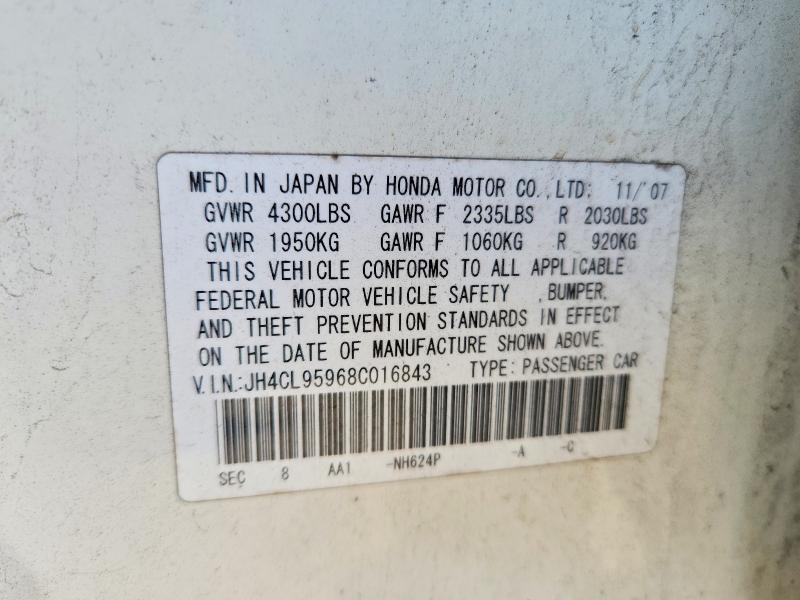 55617726 :رقم المزاد ، JH4CL95968C016843 vin ، 2008 Acura Tsx مزاد بيع
