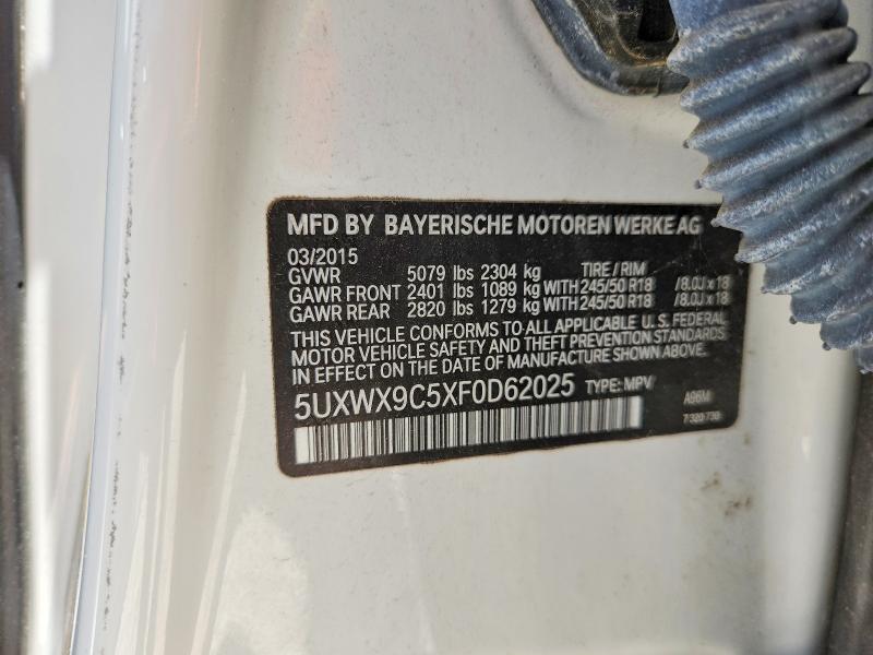 Aukcja sprzedaży 2015 Bmw X3, vin: 5UXWX9C5XF0D62025, numer aukcji: 59320116