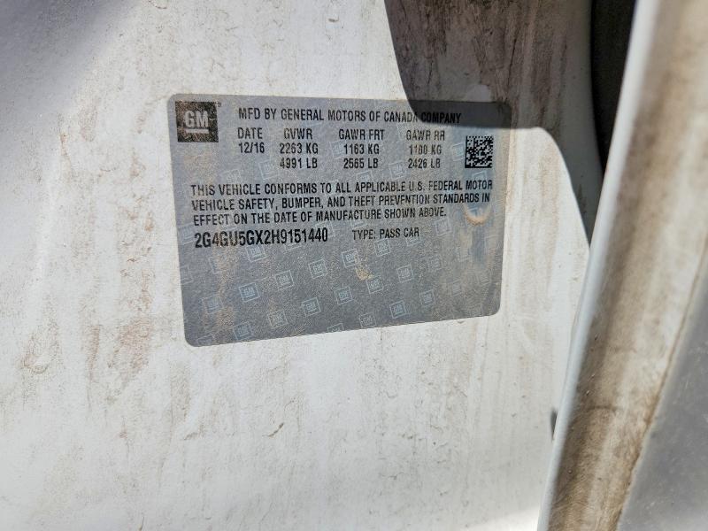 57255976 :رقم المزاد ، 2G4GU5GX2H9151440 vin ، 2017 Buick Regal مزاد بيع