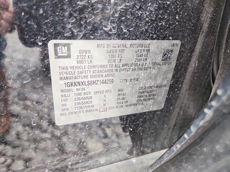 58388476 :رقم المزاد ، 1GKKNXLS8HZ144259 vin ، 2017 Gmc Acadia مزاد بيع